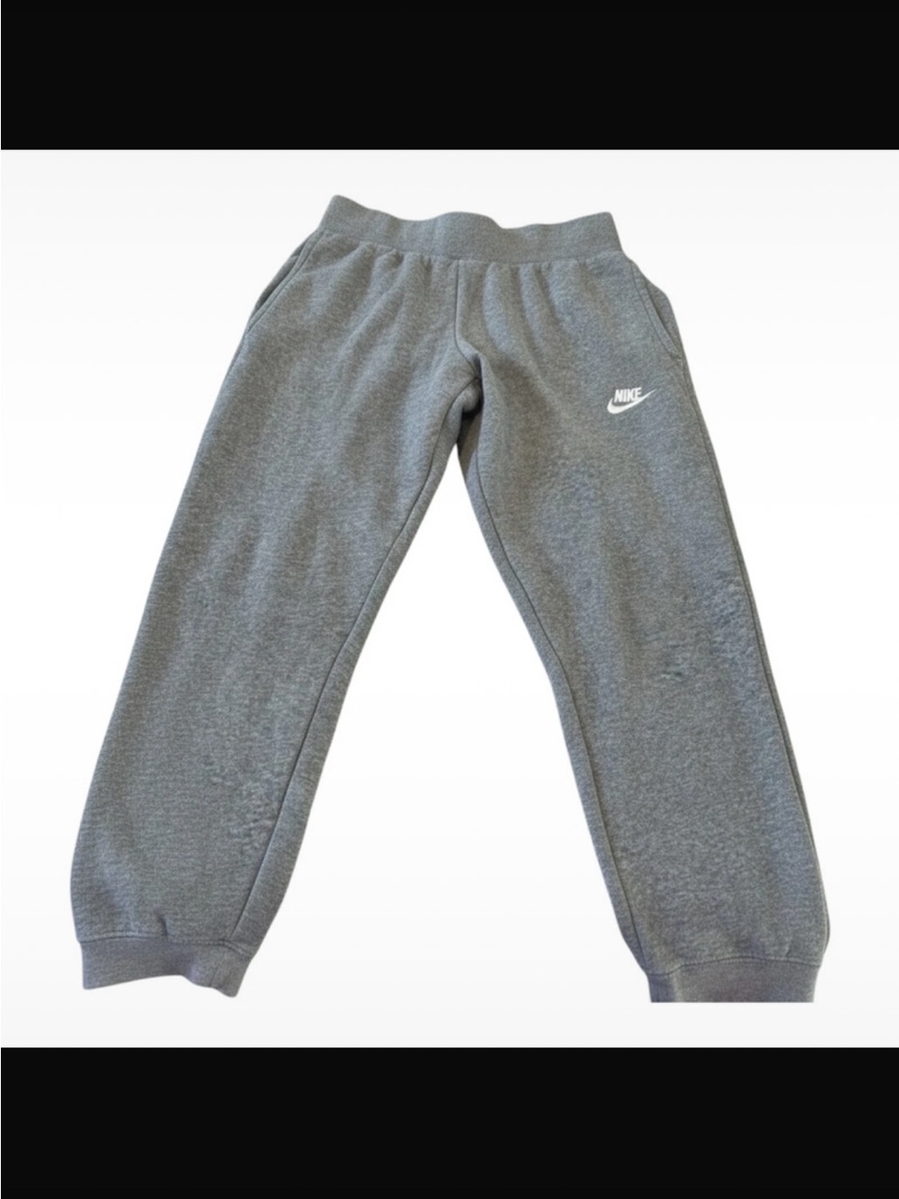 Nike Kids Gray Fleece Joggers with White Logo